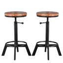 BOKKOLIK Wooden Industrial Barstool (Set of 2) (5") - View 2