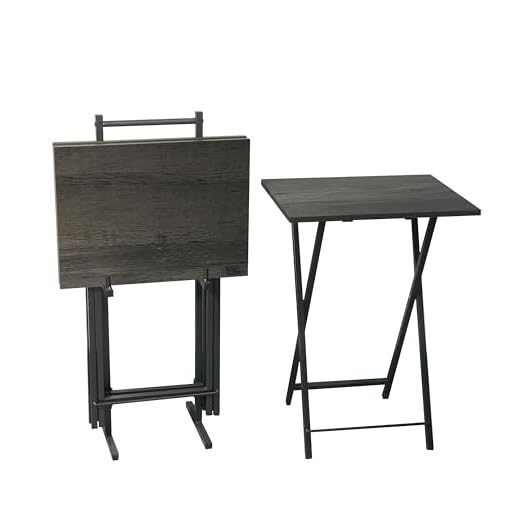 JOIN IRON Metal Foldable TV Tray Table (Set of 4) - View 2