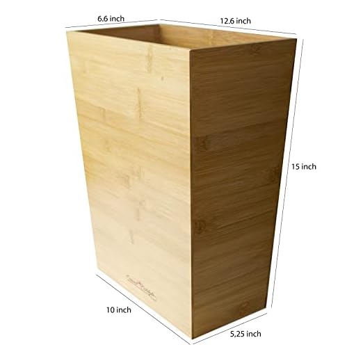 Cabot & Carlyle Wooden Waste Basket Bin (12") - View 3