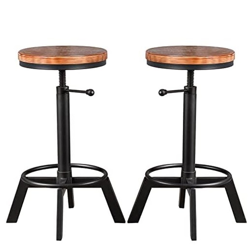 [B0BJZPV117] Taburete de Bar Industrial BOKKOLIK (Juego de 2)