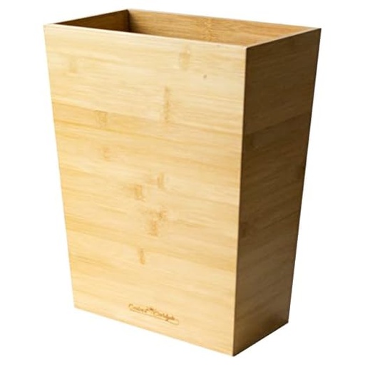 [B08VWTB8CH] Cabot & Carlyle Wooden Waste Basket Bin (12")